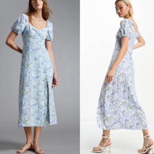 NWT & Other Stories Floral Blue Puff Sleeve Dress